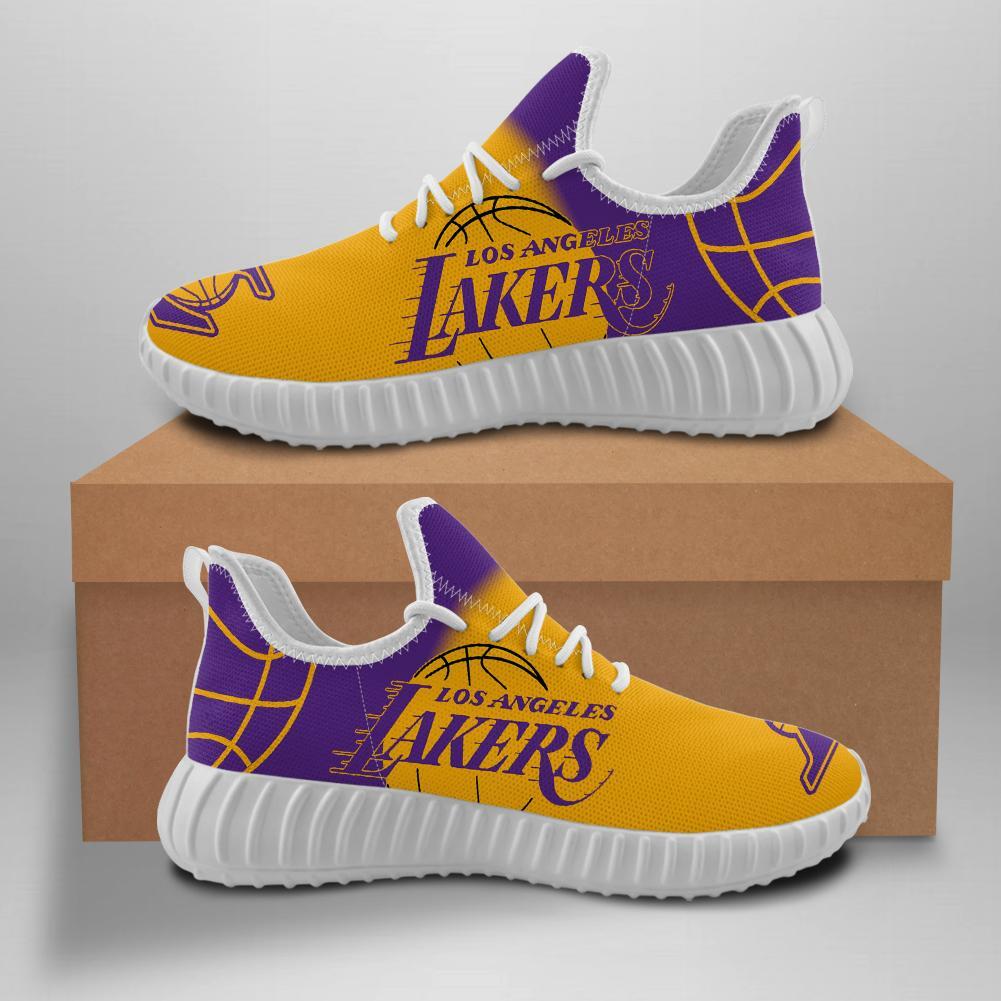Women's Los Angeles Lakers Mesh Knit Sneakers/Shoes 002